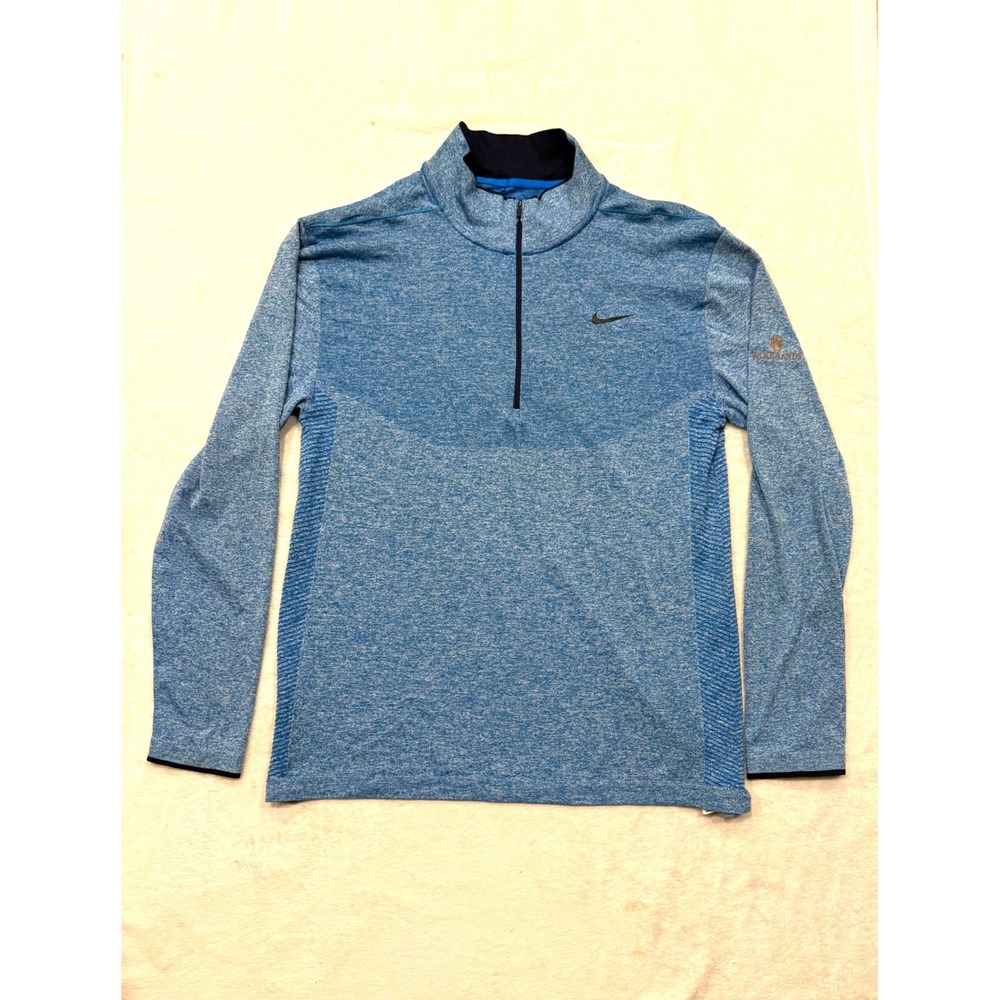 Nike Golf "Woodlands" Modern Fit Dri-FIT 1/4 Zip Pullover Blue Heather Mens XXL